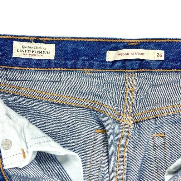 Levi's Premium Jeans Women 26 Blue Big E High Waist Wedgie Straight Casual Denim - Picture 13 of 14